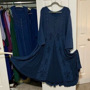 Holy Clothing Blue 2X Swing Dress